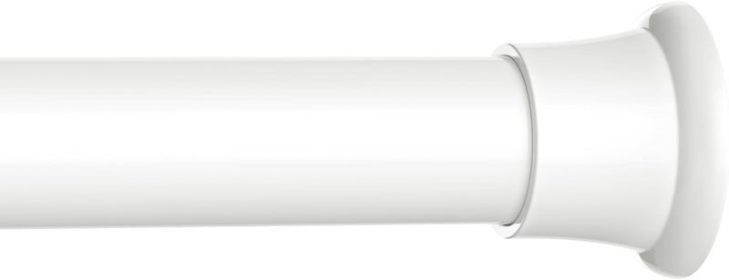 ZipGlo 1pack Tension Curtain Rod 30 to 62 Inch, White Spring Tension Curtain Rod Adjustable Expandable Curtain Rod No Drilling, Spring Loaded Curtain Rods for Windows, Bedroom, Doorway Door, Closet - Image 1